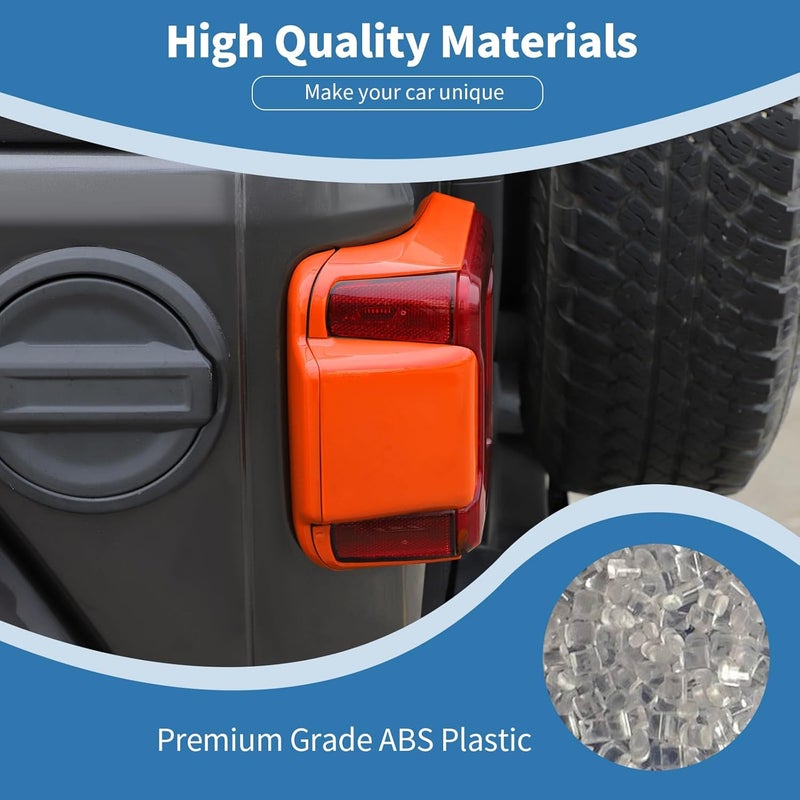 PDKLIN for Jeep JL Tail Light Cover Trim Panel for Jeep Wrangler JL JLU 2018-Present Orange Exterior Accessories 6pcs - Image 3